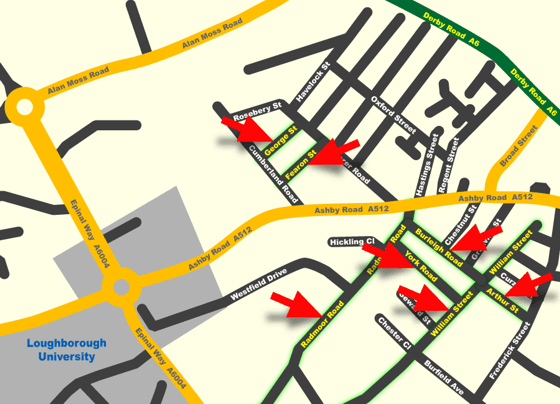 Map of Loughborough